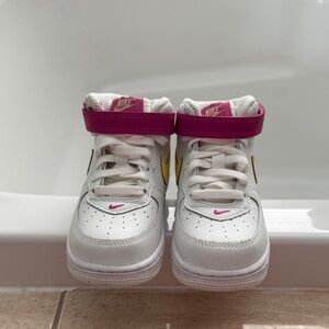 Nike Kids' White, Pink, and Yellow Sneakers